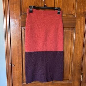 Free People colorblock Knit Skirt - Red and Purple